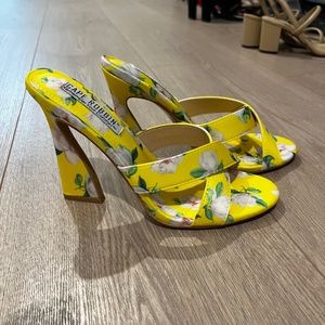 Yellow floral heels